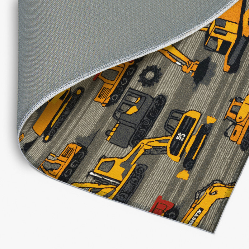 Transportation Gray Indoor and Outdoor Area Rug, Rectangle 2' x 3'