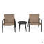 Ensemble de conversation moderne pour l'extérieur: 2 chaises en rotin PE + table d'appoint en acier et en verre trempé