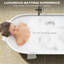 69 po. Baignoire autoportante à surface solide 69 po. Baignoire de trempage autoportante en résine fabriquée à la main de luxe avec trop-plein et bonde escamotable, blanc mat 24S03-69MW