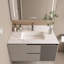Comptoir de meuble-lavabo Bianco Carrara Venato de 37,01 po x 22,01 po x 0,71 po, 1 trou de robinet pré-percé et dosseret de 4 po + lavabo rectangulaire encastré, comptoir de salle de bain en pierre frittée blanche pour armoire de salle de bain standard de 36 po-129776698