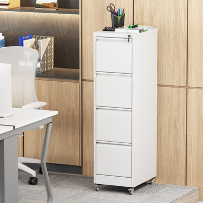 Classeur verrouillable en métal à 4 tiroirs sur roulettes pour le bureau