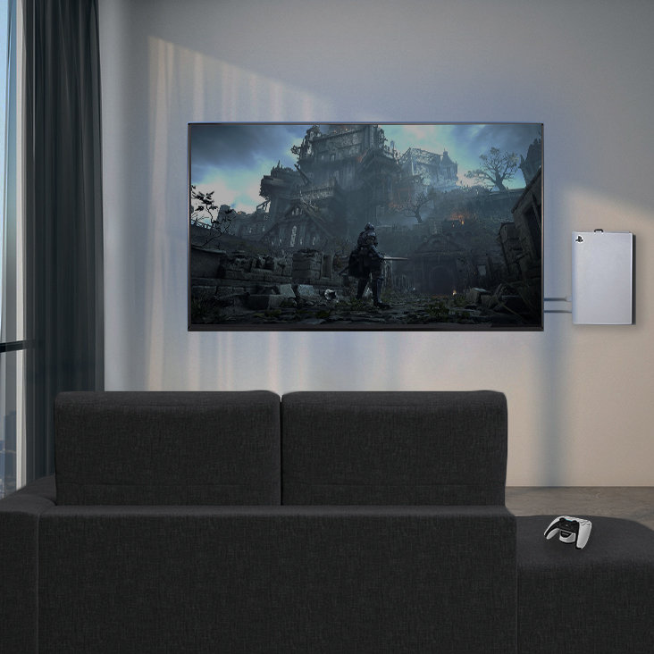Support mural noir conçu pour PS5