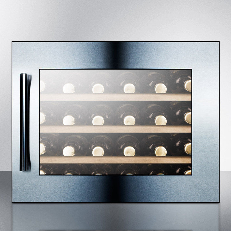 Elegant 28-Bottle Built-In Wine Refrigerator with Digital Controls and LED Lighting