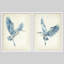 «Blue Heron», ensemble de 2 impressions murales encadrées élégantes pour décor de salon ou de chambre à coucher-112375192-112375195