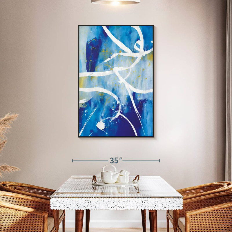 Walley White Gold Splatter, 31" X 46", Floating Frame Black