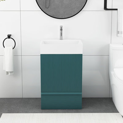 Meuble-lavabo rayé 20 po avec lavabo en céramique 20 po