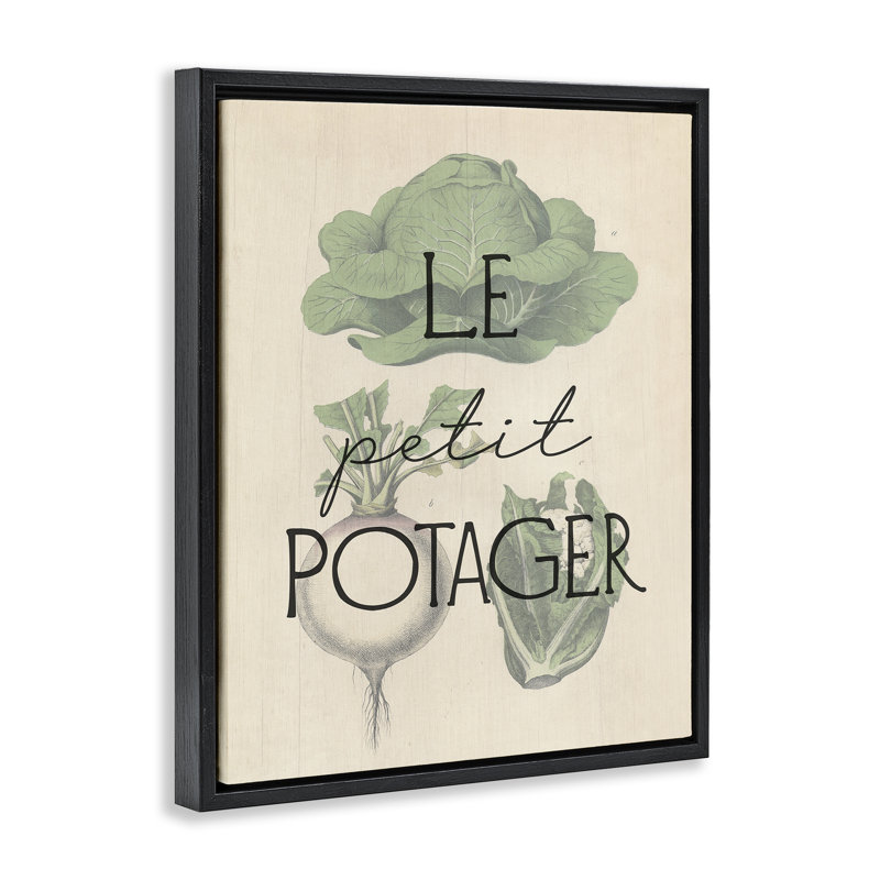  Art mural français sur toile flottante encadré jardin français par Daphne Polselli, H 21 po x l 17 po