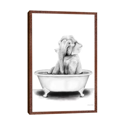 Elephant in Tub 1 Piece Painting on Canvas