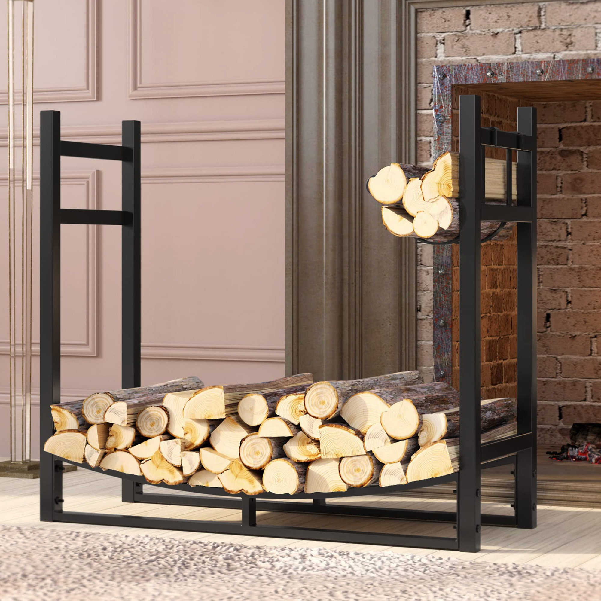 Wildon Home® Aleycia 34'' W Metal Log Rack | Wayfair