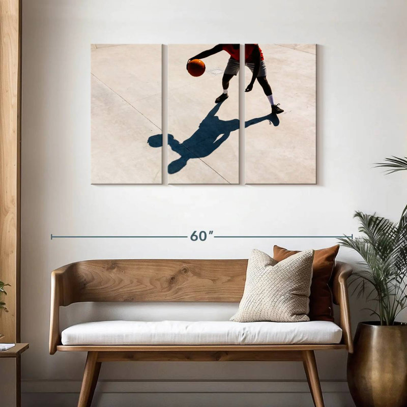 Ombre de joueur de basketball, H 28 po x l 45 po