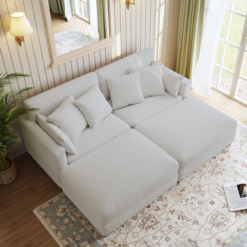 Bentura 88 223.5Cm Square Arms Modular Sofa, Beige
