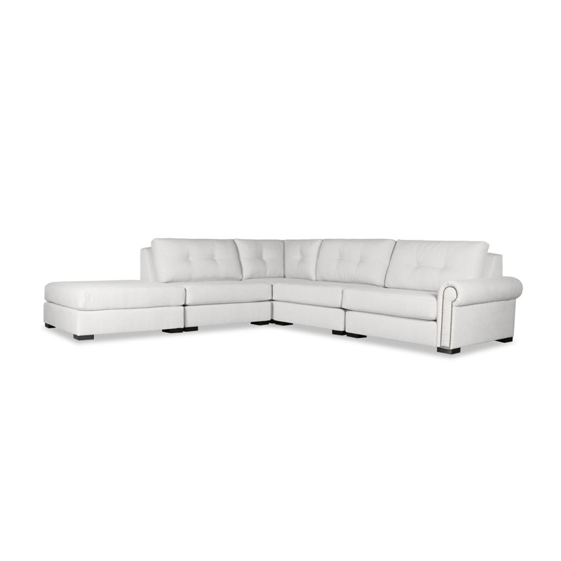 Canapé modulaire en coin de 121 po Mosely, Blanc cassé Revolution®, Face à la gauche
