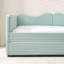 Lit de jour double, lit de jour rembourré en vichy équipé d'un cadre de lit gigogne escamotable et d'une poche de rangement latérale, canapé-lit multifonctionnel en bois massif pour chambre d'enfant et chambre d'amis - Cyan-131204915-131204917