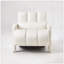 Chaise d'appoint rembourrée en tissu de lin-314989748
