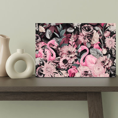 Impression d'art mural rose flamant rose