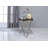 Theydon Contemporary 22"Dia Round Glass Cross Legs End Table in Champagne-1088168929