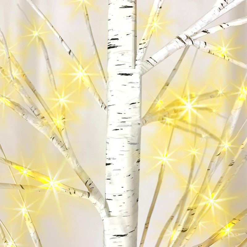 4FT LED Birch Tree With 96 Lights Warm White LED Lighted Birch Tree With 8 Flashing Modes&Timer Dimmable LED Trees For Home Decor Party Wedding Christmas Season Decor.