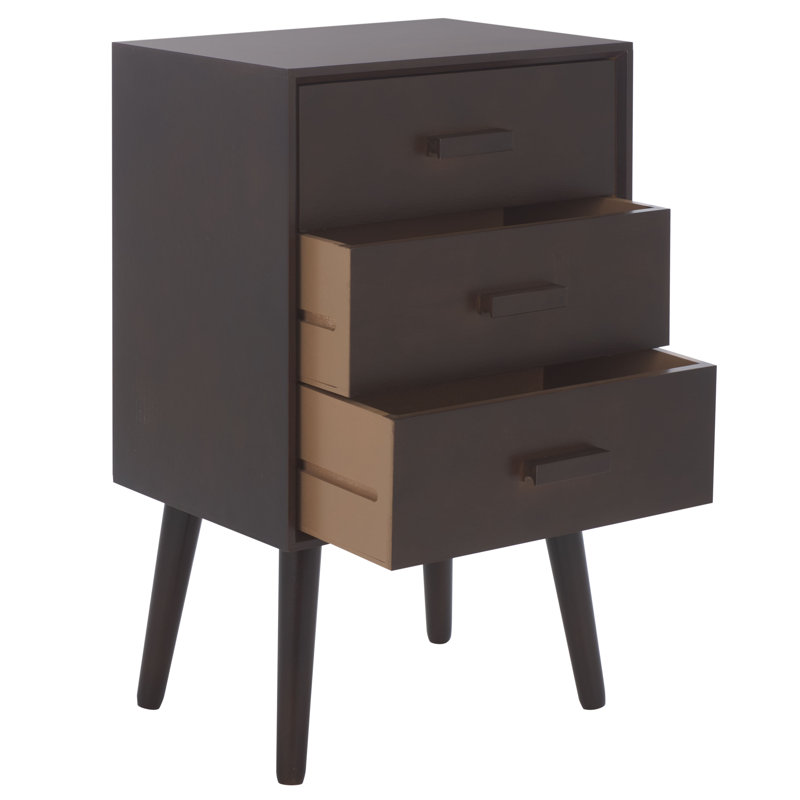 Commode à 3 tiroirs Dannel, Chocolat noir