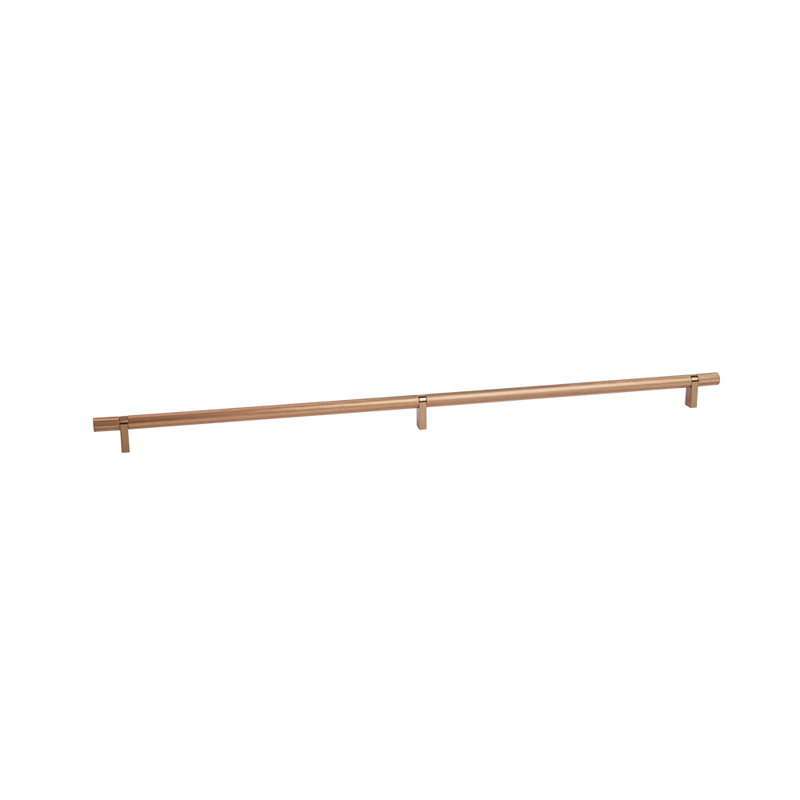 Poignée de meuble rectangulaire Emtek Select 24 "C-C, tige de bar rectangulaire, barre moletée, Cuivre satiné