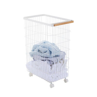 Yamazaki Home 55L Rolling Wire Laundry Basket