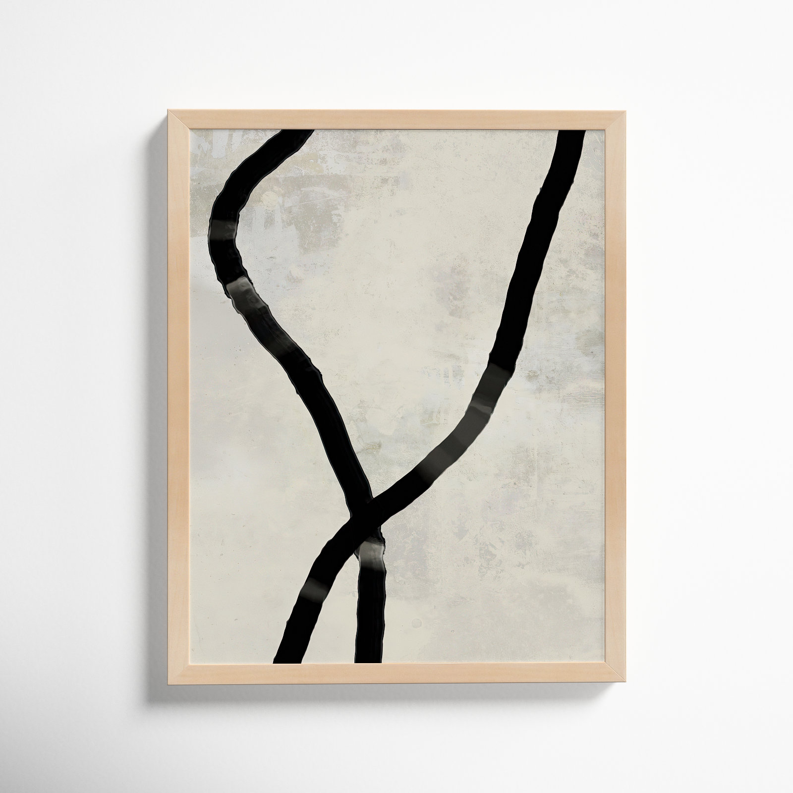 Ropes Series I "Black Rope 5" Print, Brown, 25" H x 20" W x 1.25" D
