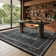Vintage Floral Washable Black Indoor Area Rugs for Living Room Bedroom, Boho Non-Slip Forest Carpet Rug for Entryway