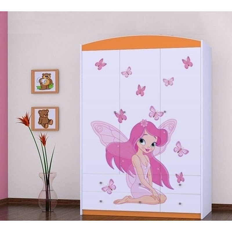 Wilczek 3 Door Wardrobe, Orange