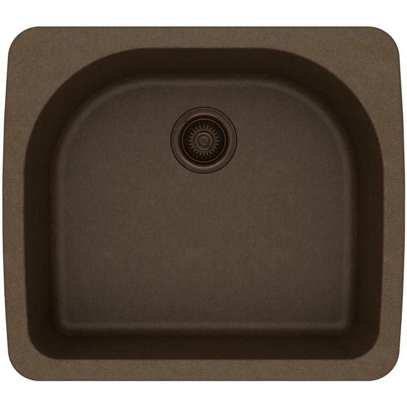 Quartz Classic 25" L x 22" W Drop-In Kitchen Sink, Mocha