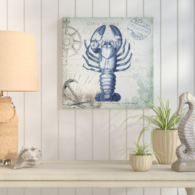 " Seaside Postcard: Blue Lobster " by Tre Sorelle Studios