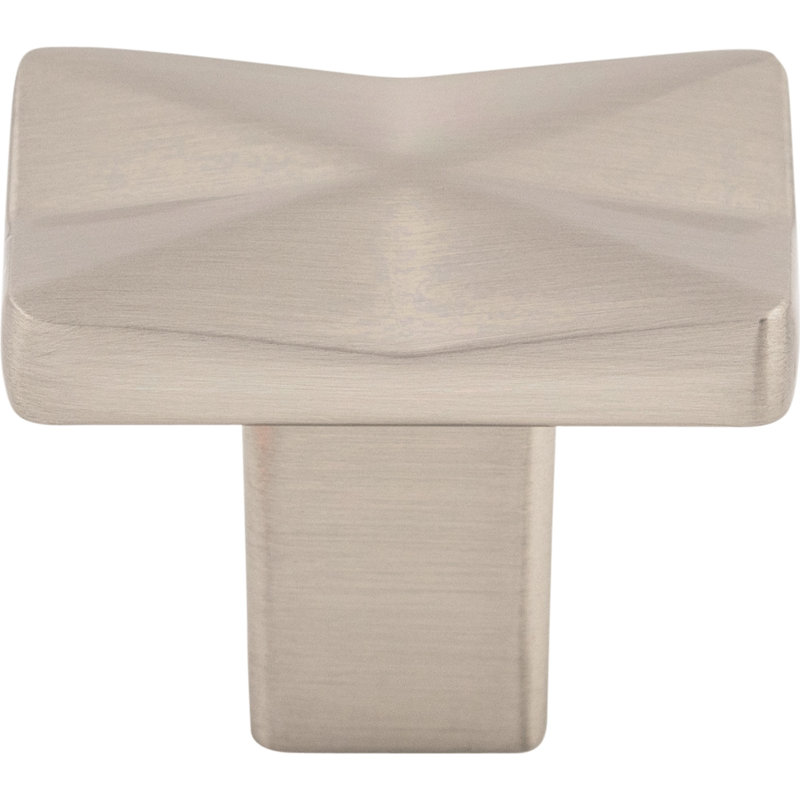 Quilted 1 1/4" Length Rectangle Knob, Brushed Satin Nickel