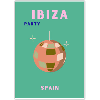 Ibiza Disco Party Tropical Retro Art Print