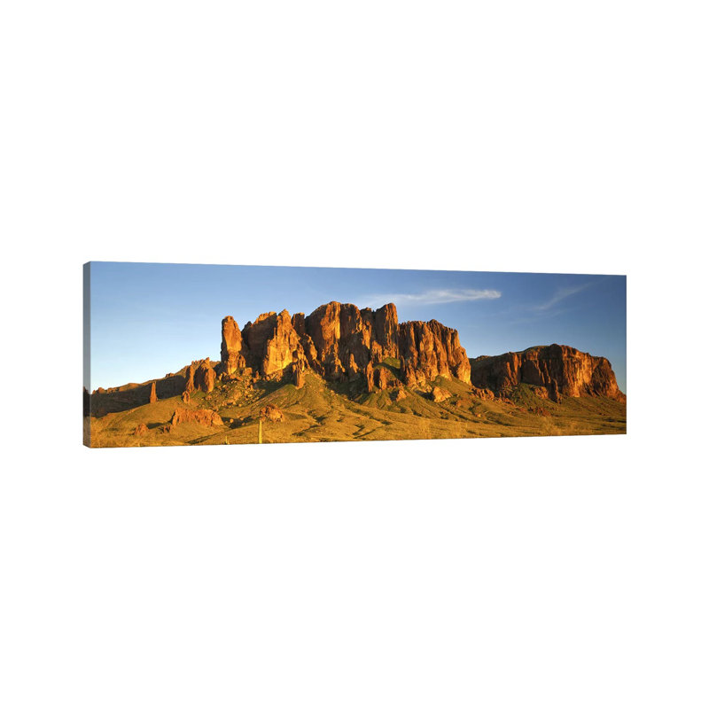 Superstition Mountain, Superstition Wilderness Area, Tonto National Forest, Arizona, États-Unis - Giclée sur toile tendue avec châssis