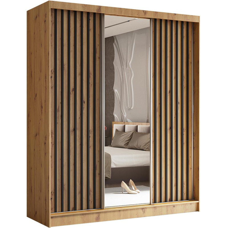 Brisen 3 Door Sliding Wardrobe, Brown
