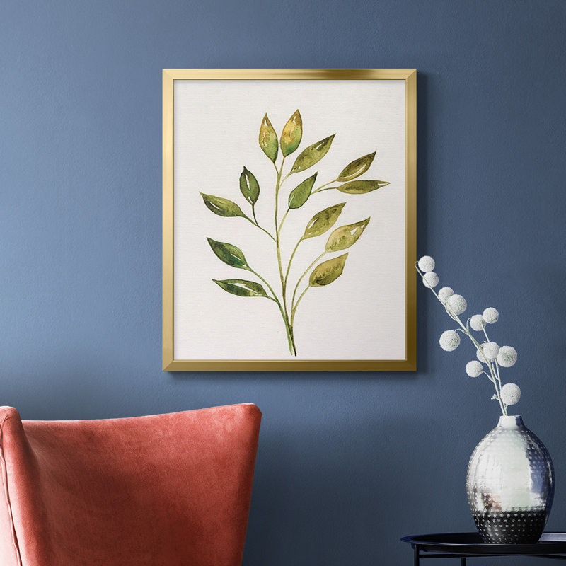 Toile encadrée simple Premium Twig II - prête à être accrochée, Or, H 24 po x l 20 po