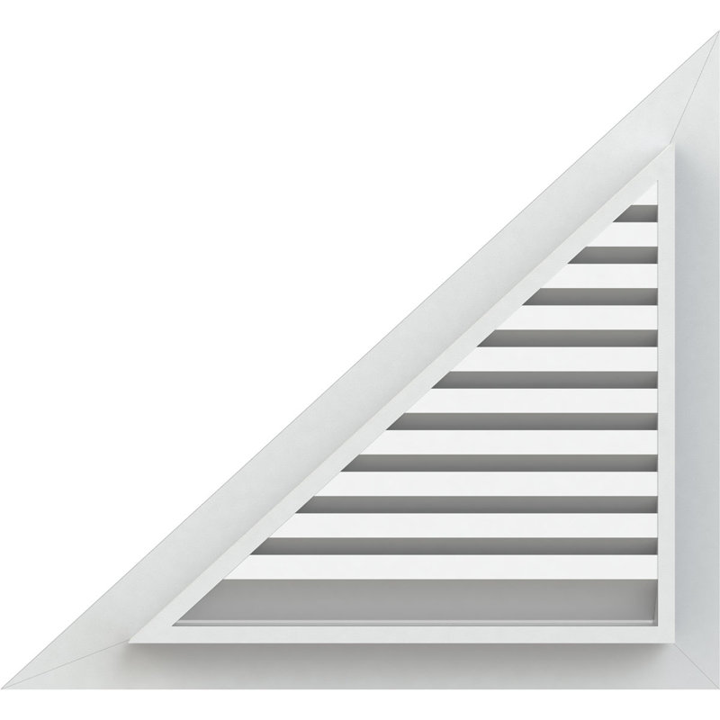 Triangle droit en PVC - conduit à pignon droit avec cadre plat blanc, Brai 11/12, H 37 po x l 80,875 po x P 3 po