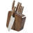 Bloomhouse 7 Piece Italian Walnut Wood Knife Block Set W/ German Steel Forged Knives