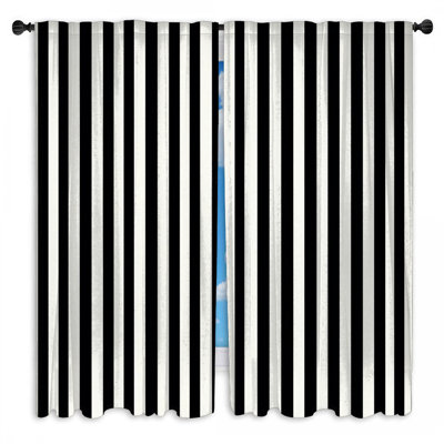 Stripes Window Curtains  Pattern Sheer & Room Darkening - 2 Panels