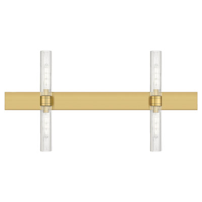 Éclairage pour meuble-lavabo 4 lumières 51 po Ballston - Maliyah - Finition laiton brossé - Abat-jour blanc rayé