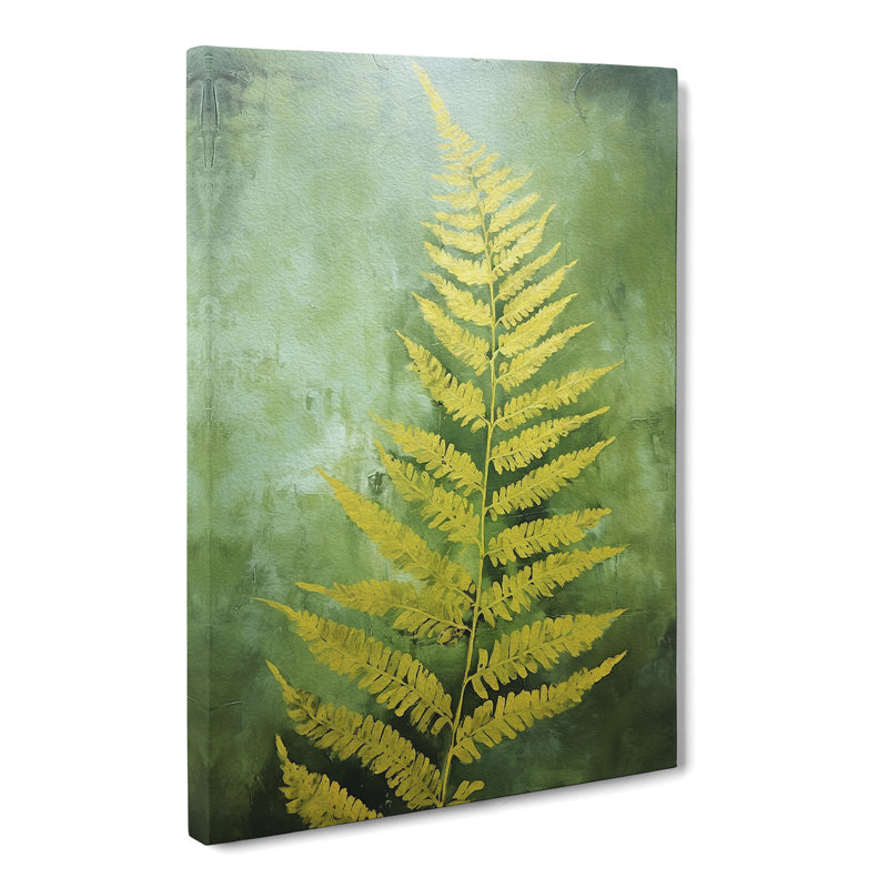 Fern Leaf Gestural - Wrapped Canvas, 76cm H x 50cm W x 3cm D