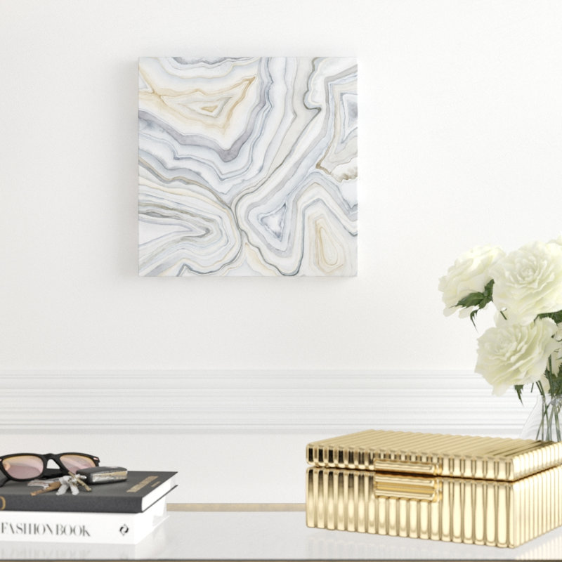 'Agate Abstract II' by Megan Meagher - Wrapped Canvas Painting Print, 30cm H x 30cm W