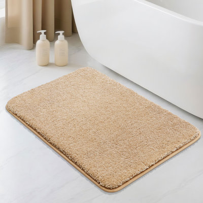 Extra Thick Water Absorbent Plush Polyester Non-Slip Bath Rug