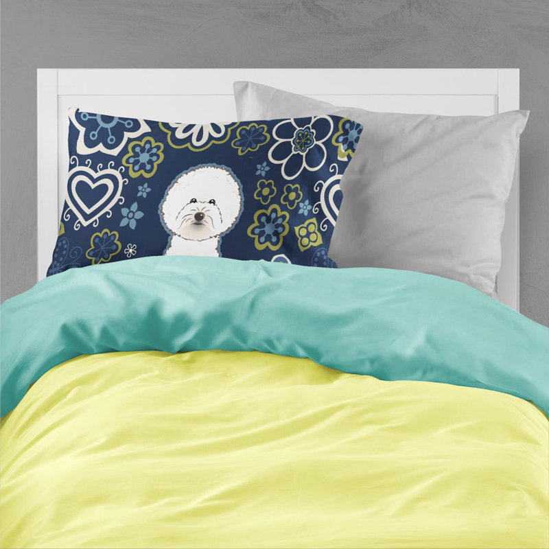 Flowers Microfiber Floral, Bichon Frise