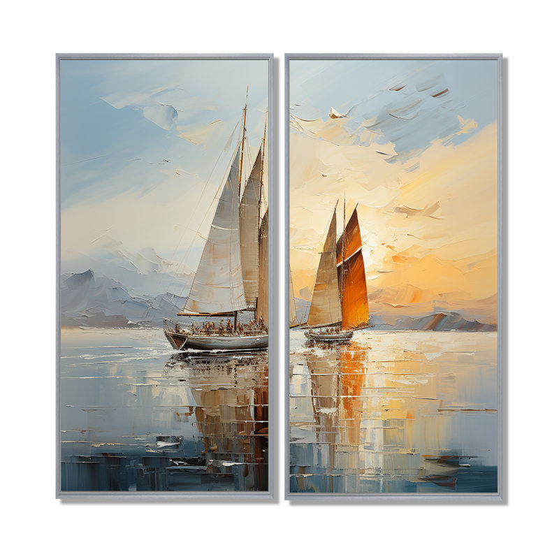 Minimalisme voilier Rhythms III - bateau à voile surdimensionné, art mural, H 20 po x l 24 po, Impression encadrée flottante