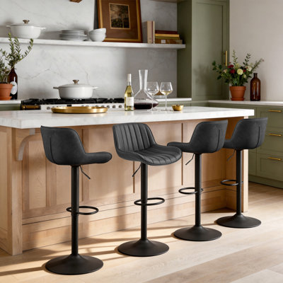 Upholstered Adjustable Height Counter Stool