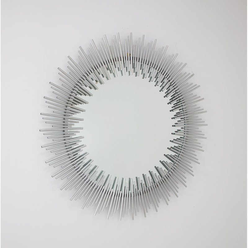 Pierre Sunburst Metal Mirror, Silver