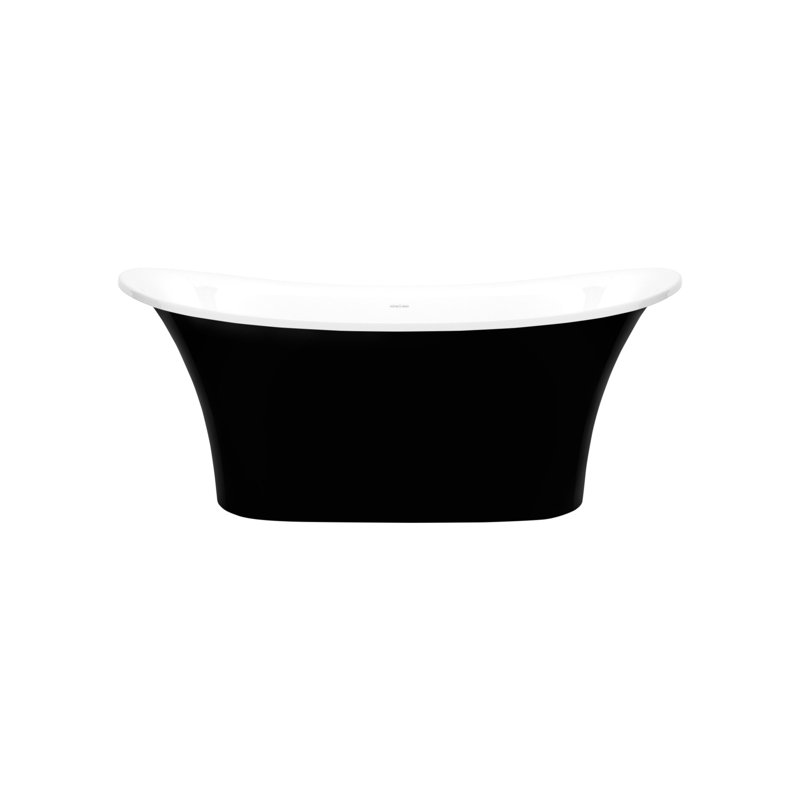 Toulouse 59.75 in. L Freestanding Soaking Tub, Gloss White, Black Blue - Matte