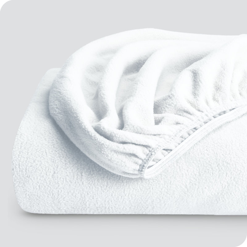 King Size White Microfiber Flannel Deep Pocket Fitted Sheet