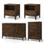 Ensemble de chambre à coucher 3 pièces comprenant 2 tables de chevet et une commode à 5 tiroirs, brun-218248757