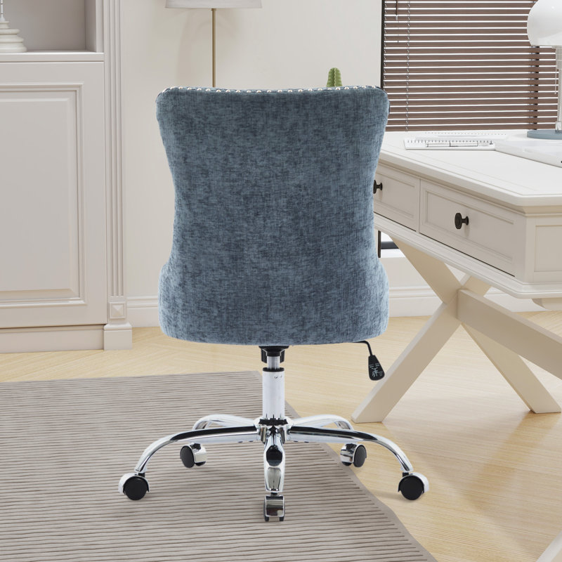 Chaise de bureau en chenille, Bleu clair