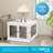 Wooden Dog Crate Furniture with Cushion - 32 Inch Medium Dog Kennel with Double Doors - Indoor Decorative Pet House End Table for Small and Medium Pets (White)-789794532